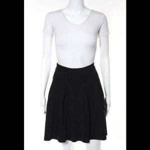 Athe Black Pleated A-line Skirt
